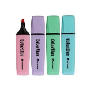 Zvýrazňovač "ColorLine", 4 pastelové barvy, 1-5 mm, VICTORIA OFFICE