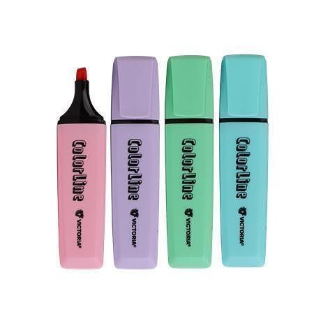 Zvýrazňovač "ColorLine", 4 pastelové barvy, 1-5 mm, VICTORIA OFFICE