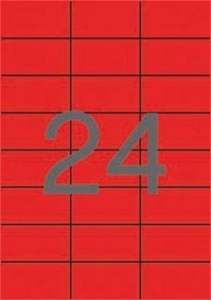 Etiketa, 70 x 37mm, červená, 2400ks/bal., APLI