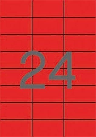 Etiketa, 70 x 37mm, červená, 2400ks/bal., APLI