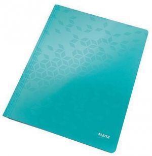 Desky s rychlovazačem "WOW", ledově modrá, lesklé, polaminovaný karton, A4, LEITZ