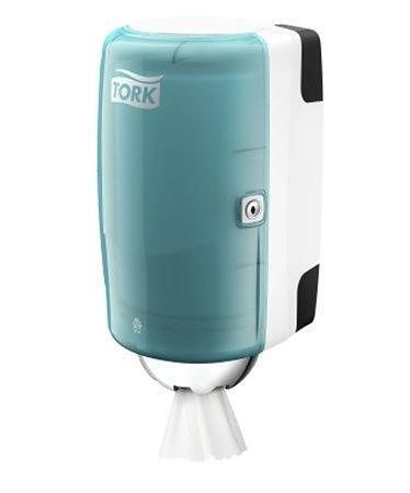 Zásobník na papírové ručníky "Mini", bílá/tyrkys, plastový, M1 systém, TORK