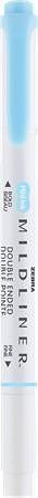 Štětcový fix "Mildliner Fluorescent", modrá, oboustranný, 1,0/3,5 mm, ZEBRA