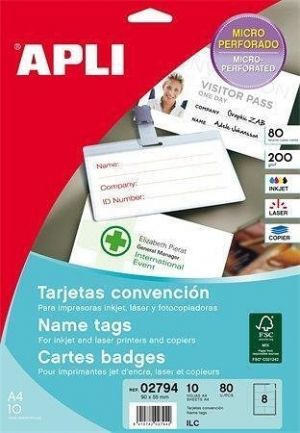 Vizitky, mikroperforované, 90 x 55mm, 200g, APLI