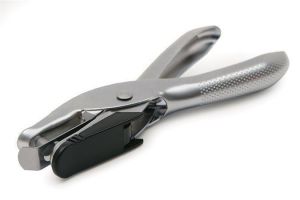 Děrovačka, na 10 listů, ruční, 1 otvor, kovová, RAPESCO "25", stříbrná