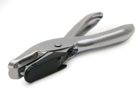 Děrovačka, na 10 listů, ruční, 1 otvor, kovová, RAPESCO "25", stříbrná