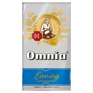Káva mletá, pražená, vakuově balená, 250 g, DOUWE EGBERTS "Omnia Evening", bez kofeinu