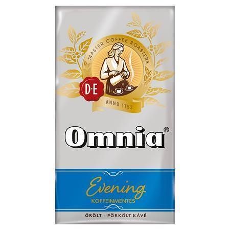 Káva mletá, pražená, vakuově balená, 250 g, DOUWE EGBERTS "Omnia Evening", bez kofeinu