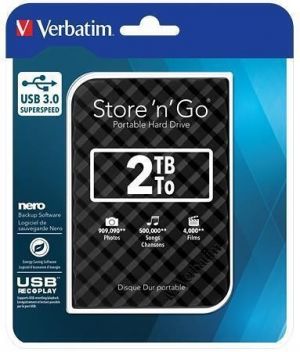 2,5" HDD (hard-drive), 2TB, USB 3.0, VERBATIM "Store 'n' Go, černá