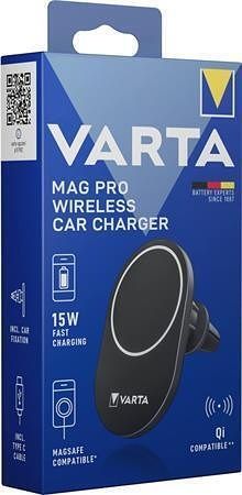 Držák a nabíječka do auta "Mag Pro", Qi/USB-C PD, 15W, VARTA 57902101111