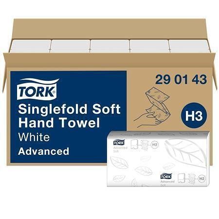 290143 Ručníky "Singlefold", bílá, Z/C, 2-vrstvé, H3, jemný, TORK