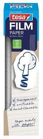 Lepicí páska "Tesafilm", transparentní, popisovatelná, papírová, 19 mm x 10 m, 8 ks/balení