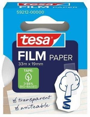Lepicí páska "Tesafilm", transparentní, popisovatelná, papírová, 19 mm x 33 m, TESA 59212-