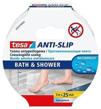 Protiskluzová páska do koupelny "Anti-Slip 55533", transparentní, 25 mm x 5m, TESA