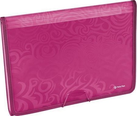 Harmonikové desky "Tai Chi", s gumičkou, malinová, PP, A4, PANTA PLAST