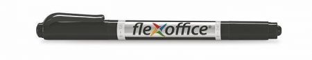 Permanentní popisovač "PM01", černá, 0,4/1,0mm, kužel.hrot, oboustranný, FLEXOFFICE
