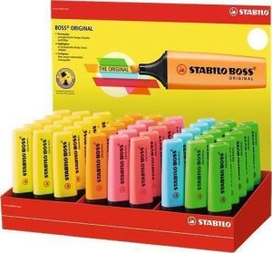 Zvýrazňovač "Boss", displej, mix barev, 2-5 mm, STABILO