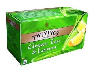 Zelený čaj "Green Tea &amp; Lemon", citrón, 25x1,6 g, TWININGS