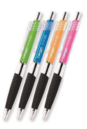 Kuličková pera "Tango", mix barev, 0,35 mm, 12ks, stiskací mechanismus, modrý inkoust, FLE