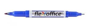 Permanentní popisovač "PM01", modrá, 0,4/1,0mm, kužel.hrot, oboustranný, FLEXOFFICE