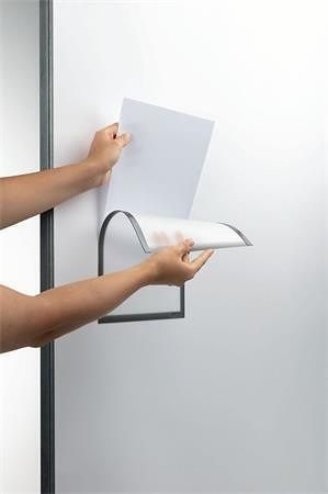 Informační kapsy, šedá, magnetická, A4, DURABLE 400757