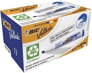 Popisovač na tabuli "Velleda ecolutions", modrá, 1,1-5,6 mm, klínový hrot, BIC , 904947
