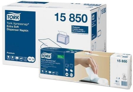 Ubrousky, systém N4, skládané 1/2, 2 vrstvé, 21,6x16,5 cm, TORK "Prémium Interfolded"