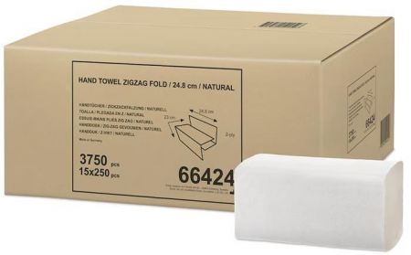 Papírové ručníky "Singlefold", přírodní, Z, 2-vrstvé, H3, 250 listů, TORK 66424