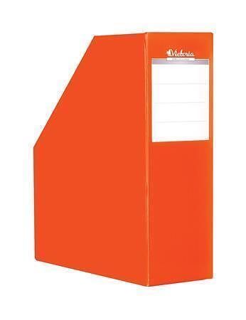 Stojan na časopisy, oranžový, karton, 90 mm, VICTORIA