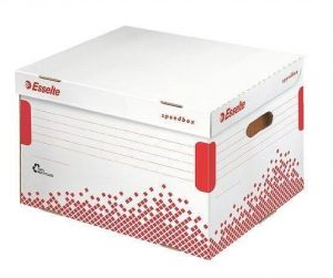 Rychle-složitelný archivační kontejner s víkem "Speedbox", bílá, ESSELTE