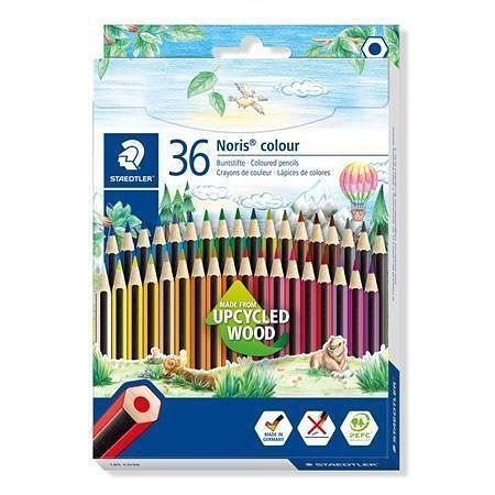 Barevné pastelky "Noris Colour 185", 36 různých barev, šestihranné, STAEDTLER 185 CD36