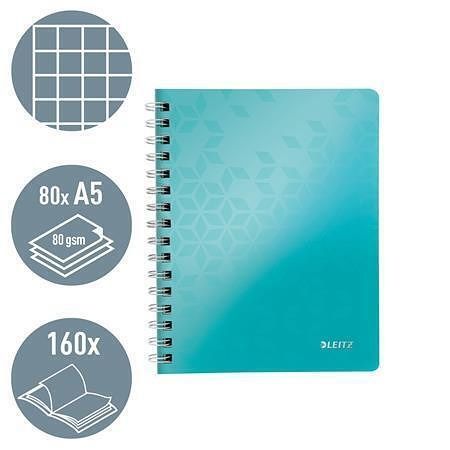 Blok na psaní "Wow", ledová modrá, A5, čtverečkovaný, LEITZ