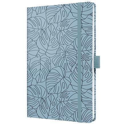Exkluzivní zápisník "Jolie", Blue Monstera, A5, linkovaný, 87 listů, tvrdé desky, SIGEL JN