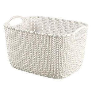 Pletený košík Knit, krémová, velikost L, plast, CURVER