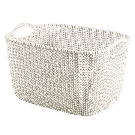 Pletený košík Knit, krémová, velikost L, plast, CURVER