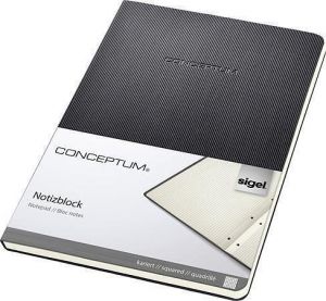 Záznamní kniha "Conceptum", černá, A5, čtverečkovaný, 60 listů, SIGEL