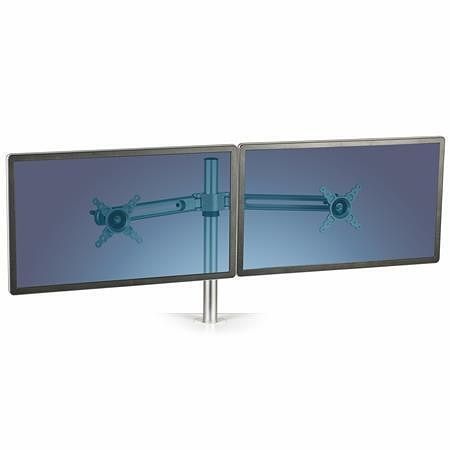 Držák na dva monitory "Lotus™", stříbrná, s rameny, FELLOWES