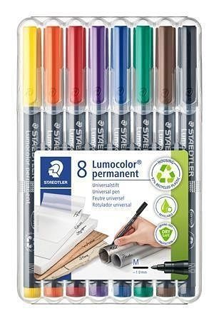 Permanentní popisovače "Lumocolor 317 M", sada 8 barev, 0,8-1 mm, STAEDTLER