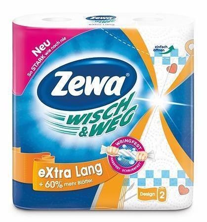 Kuchyňské utěrky "Wisch&amp;Weg extra lang", 2vrstvé, 2 role, ZEWA