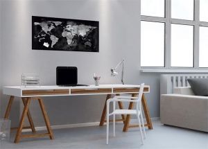 Magnetická skleněná tabule "Artverum®", mapa světa, 910x460x15 mm, SIGEL
