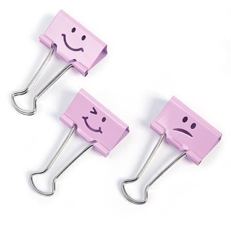 Klipy na dokumenty "Emoji", růžová, 19 mm,RAPESCO
