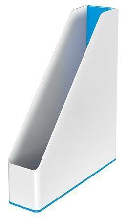 Stojan na časopisy "Wow", modrá, 73 mm, plast, dvoubarevný, LEITZ