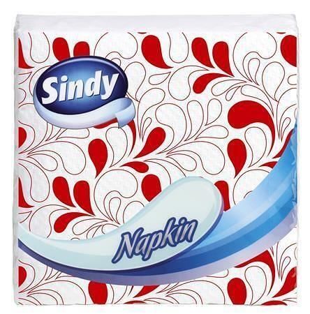Ubrousky "Sindy", s modrým vzorem, 1-vrstvý, 45 ks