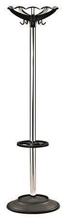 Věšák na oblečení "Elix", kovová konstrukce s plastovými prvky, stříbrná