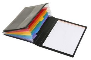 Desky harmonika "Manager Rainbow Class", 6 přihrádek, PP, černá, VIQUEL