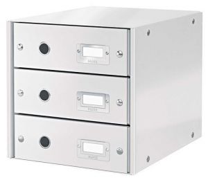 Zásuvkový box "Click&amp;Store", bílá, 3 zásuvky, LEITZ