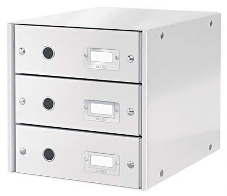 Zásuvkový box "Click&amp;Store", bílá, 3 zásuvky, LEITZ