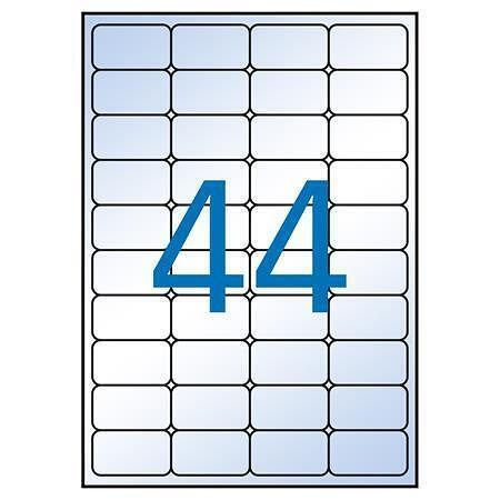 Etiketa, 48,5 x 25,4 mm, průhledná, polyester, zaoblené rohy, 440ks/bal., APLI