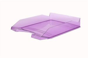 Odkladač, transparentní, fialový, plastový, VICTORIA