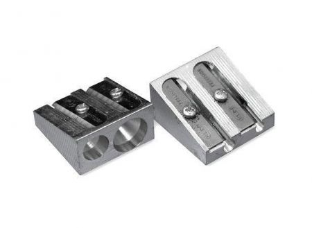 Ořezávátko na dvě tužky, se zásobníkem na odpad, kovové, ICO "Kum"